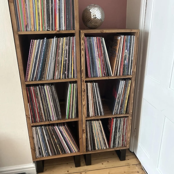 The Tower - Vertical Tall Vinyl Storage Cabinet - Vinyl Record Storage Unit 12"