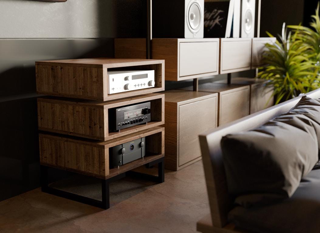3 Tier Scandinavian Hi Fi Rack, Audio Rack - Component Rack - Amplifier ...