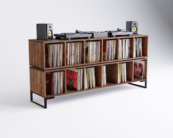 Många - Tweetraps vinylplatenkast voor verzamelaars - Vinylopberger - Platenopberger - Platenkast - Vinylopberger DJ-kast bureaustandaard