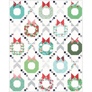 Christmas Wreath Quilt Pattern: Holiday Bows (PDF Pattern)