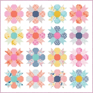 Morning Glory Flower Bouquet PDF Quilt Pattern
