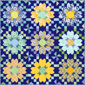 Kismet PDF Quilt Pattern, Niedliche Frühlingsblumen und Windräder Muster