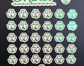 Themed Foiled March Calendar Magnets // Shamrock Days and Month // Green Calendar Magnet Months and Days // St. Patrick’s Day