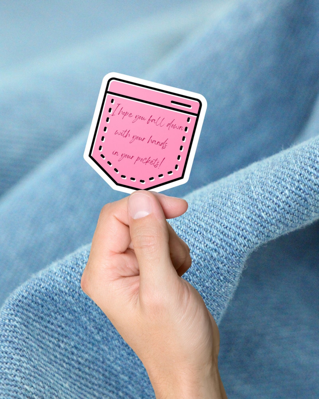Fall Down With Your Hands In Your Pockets Vinyl Sticker Funny Joke Fall Down With Your Hands In Your Pockets Vinyl Sticker Funny Joke