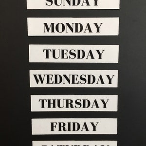 Magnetic Rectangle Days of the Week // Calendar Days Sunday through Saturday Magnets // Planner Magnets