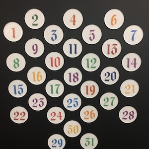 Number Magnets for Calendar // BEST SELLER // Perpetual Calendar- Agincourt Com - Multi Color