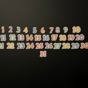 Magnetyczne numery kalendarza Cabin Sketch // Kolorowe i zabawne magnetyczne numery // Różne kolory i rozmiary