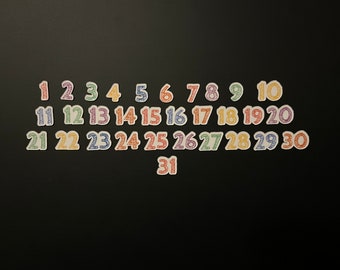 Cabin Sketch Magnetic Calendar Numbers // Colorful and Playful Magnetic Numbers // Assorted Colors and Sizes
