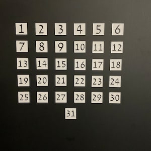Number Magnets for Magnetic Calendar // Best Seller Magnet Numbers - Boxed Numbers Quarter sized - David Hadash Biblical Font
