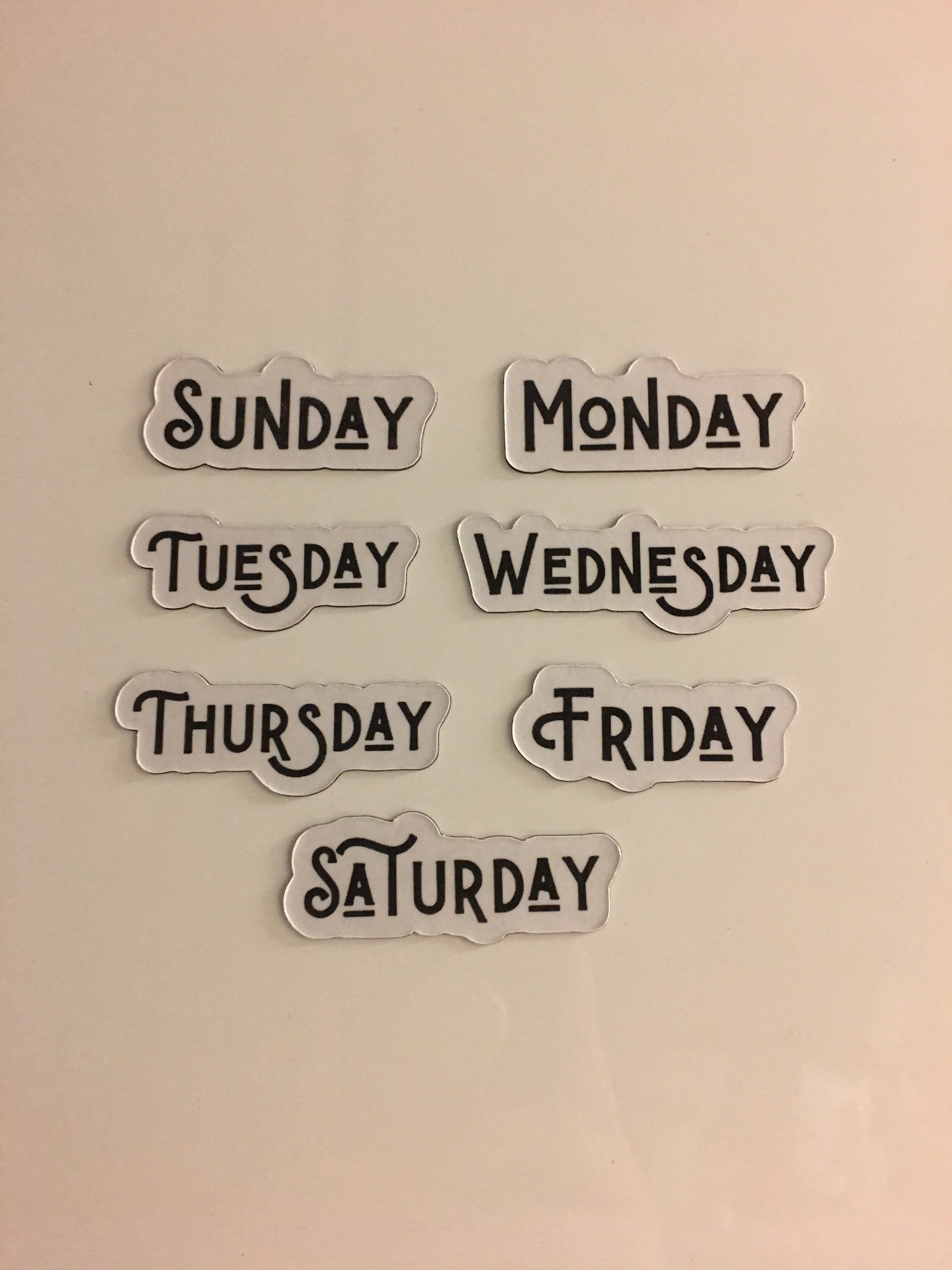 Days of the Week / Calendar Days of the Week Etsy UK