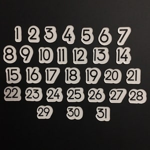 Magnet Numbers for Calendar or Board // Daily Magnets // Badhorse Font Numbers