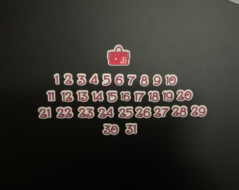 Doll Themed Calendar Magnet Days // Pretty Pink Doll Days 1-31 for Magnetic Calendar