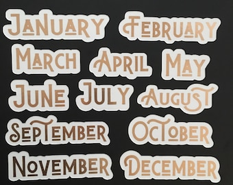 Rose Gold Foil Magnet Months // Perpetual Calendar Months // Luxury Magnet Months for Calendar