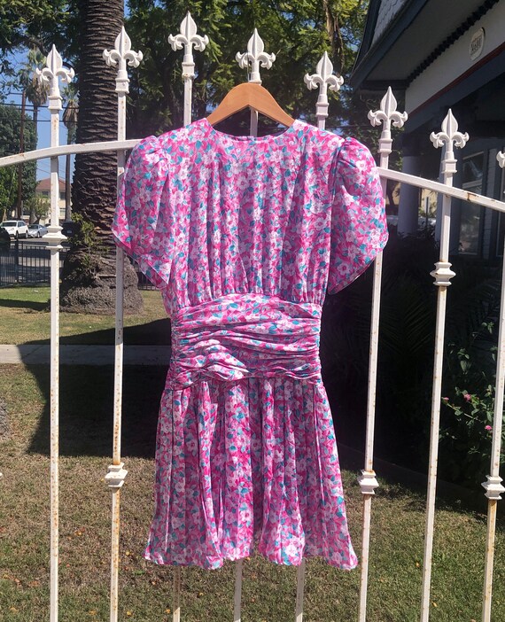 Vintage Ditsy Floral Print Mini Dress