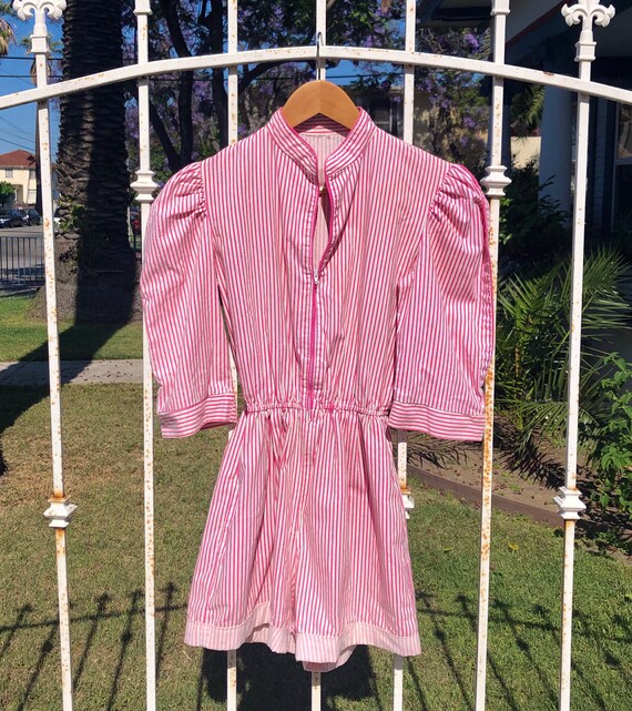 Pink Pinstripe Vintage Playsuit