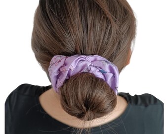 Bird scrunchies ladies fashion elegant floral scrunchie bird print japanese motive Christmas gift for her friend kid trendy hair accessories