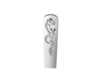 Engraved Japanese Dragon Stainless Steel Spoon