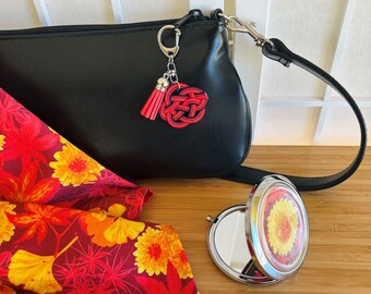 gift set for ladies japanese maple chrysanthemum scarf mirror keychain special limited edition mizuhiki christmas gift japan lover