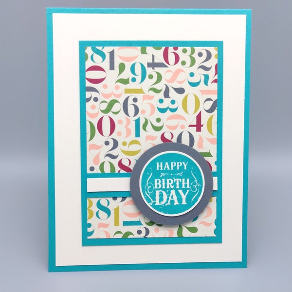 Handmade Birthday Card - Math Teacher, Accountant, Numbers