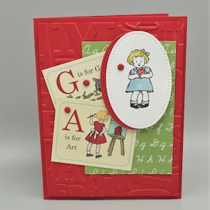 Handmade Back to School Card for Girl - Pictures Vary