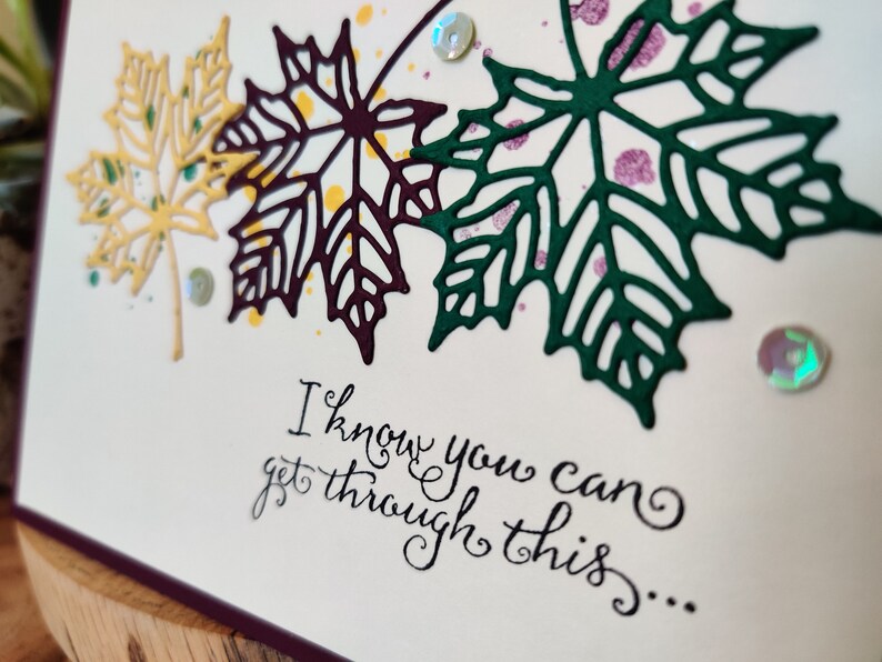 Handmade Encouragement Card Thinking of You Autumn Fall  Etsy