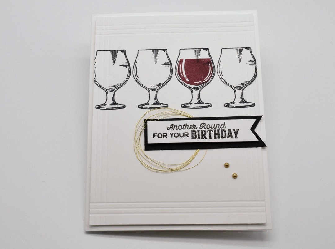 Handmade Birthday Card - Wine - Etsy