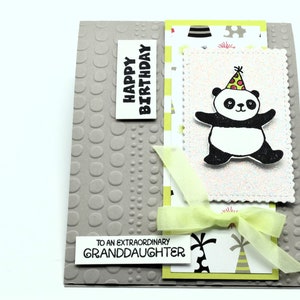 Handmade Birthday Card - Granddaughter Panda Party