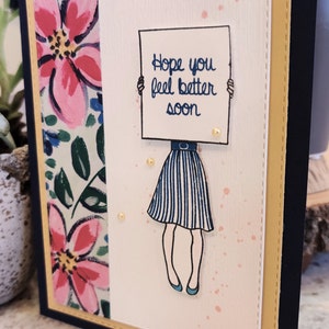 Handmade Get Well Card - Feel Better Thinking of You