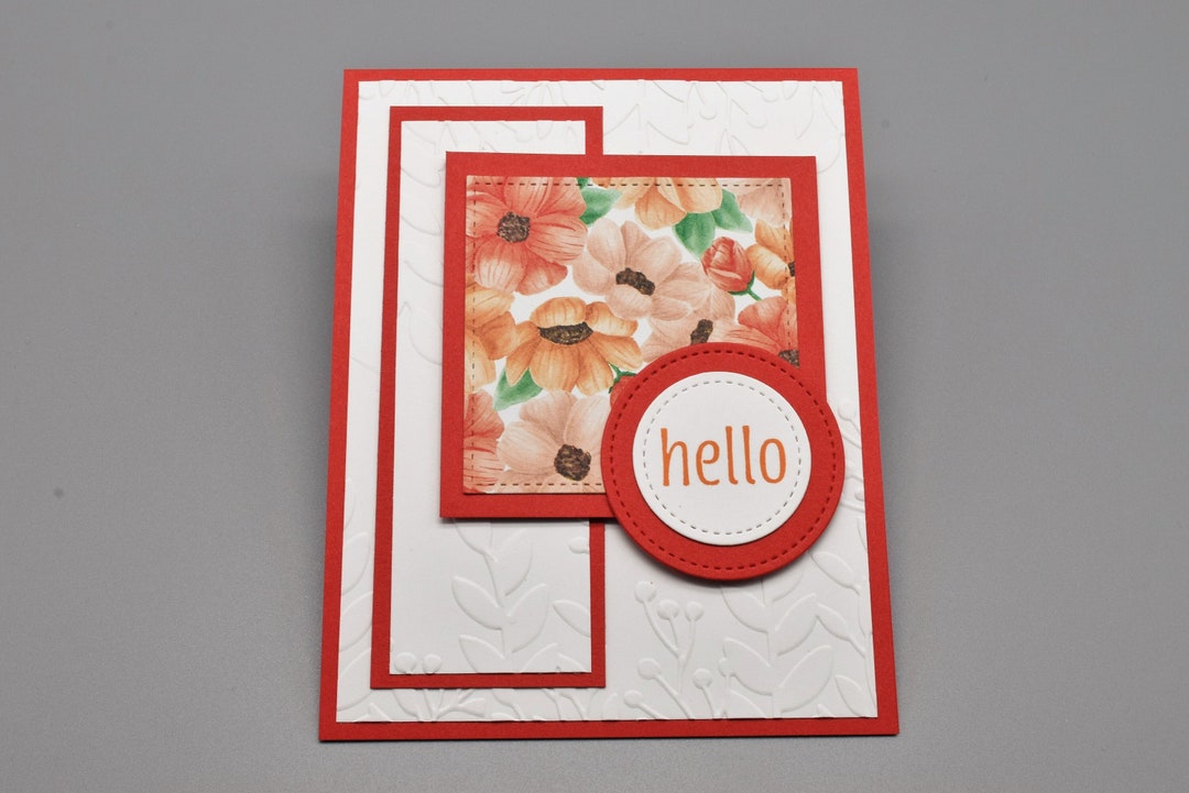 Handmade Friendship Card - Hello Flowers - Etsy