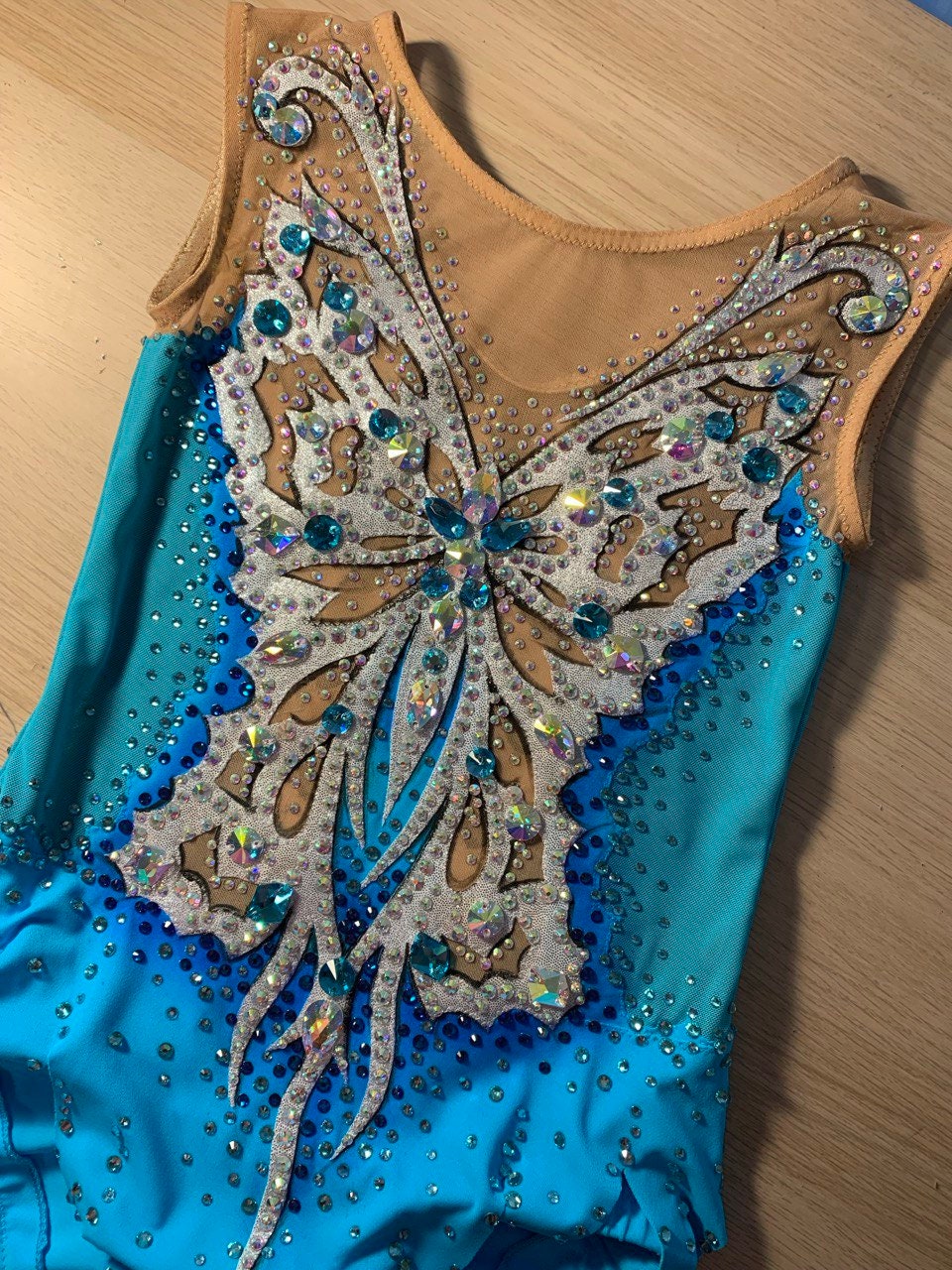 Black Butterfly Rhinestone Gymnastic Leotard main image 0