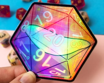 Holographic Critically Cute Dice Waterproof Vinyl D&D Sticker