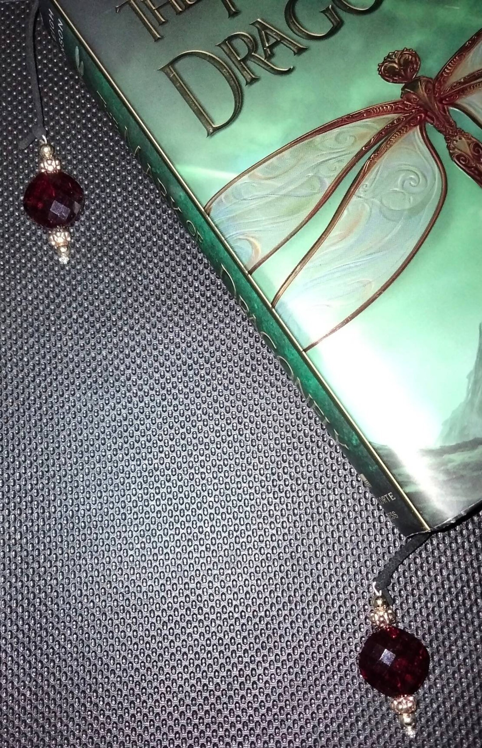 Red glass Beaded book thong string bookmark Etsy