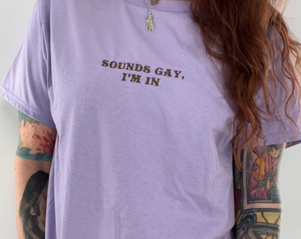 Sounds Gay I’m In Embroidered Unisex Tee