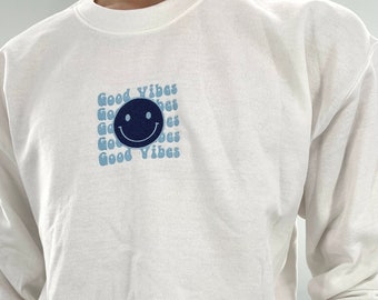 Good Vibes Embroidered Crewneck Sweatshirt