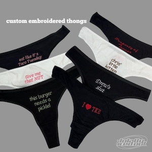 Custom Embroidered Cotton Thong