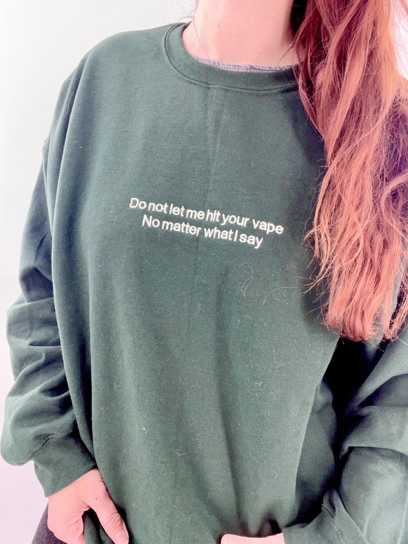 No me dejes golpear tu vapeo No importa lo que diga Camiseta unisex o cuello redondo / Camisetas divertidas / Sudadera meme / Camisetas meme / Regalos divertidos imagen 4