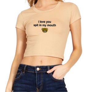 Kocham Cię Plucie w Moje Usta Crop Top