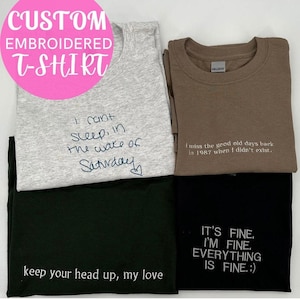 Custom Embroidered Unisex Tee | Customizable Embroidered T-Shirt | Personalized Tee | Gift for Him | Gift for Her | Custom Gift | Custom Tee