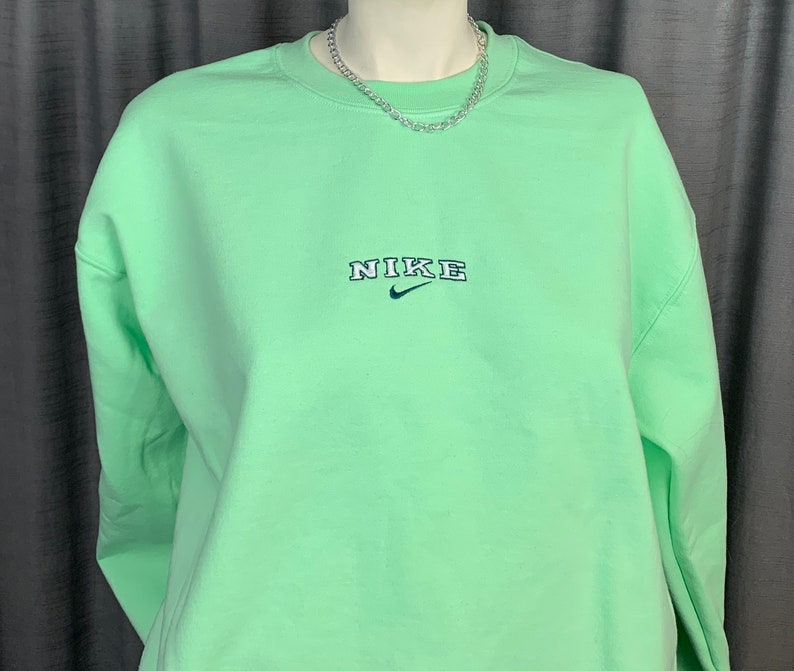 Nike Inspired 90s Crewneck Sweatshirt-Mint Green | Etsy