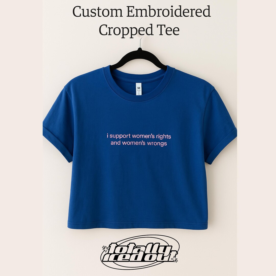 Customised Top Fun Custom Embroidered Crop Top | Customizable Embroidered Crop Top ...