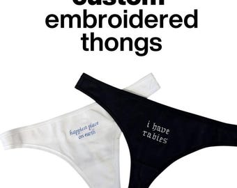 Custom Embroidered Cotton Thong