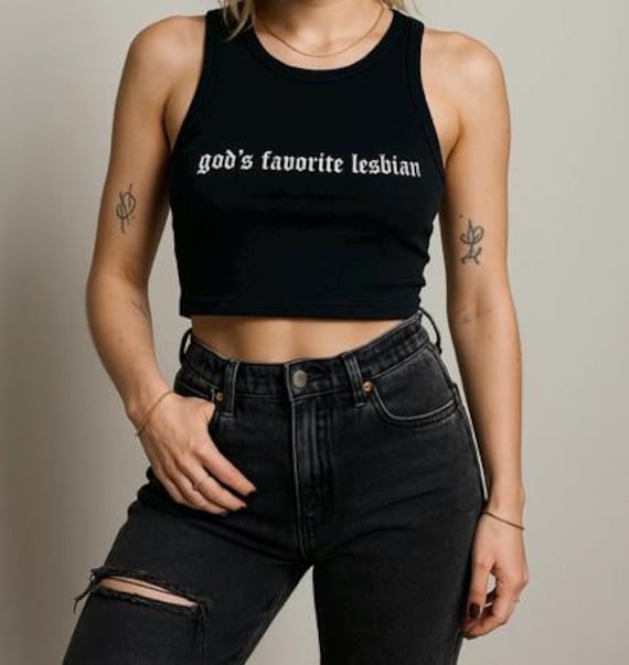 God's Favorite Lesbian Embroidered Tank Top or Baby Tee - Etsy