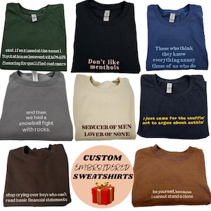 Custom Embroidered Sweatshirt | Customizable Embroidered Crewneck | Personalized Sweatshirt | Gift for Him | Gift for Her | Custom Hoodie