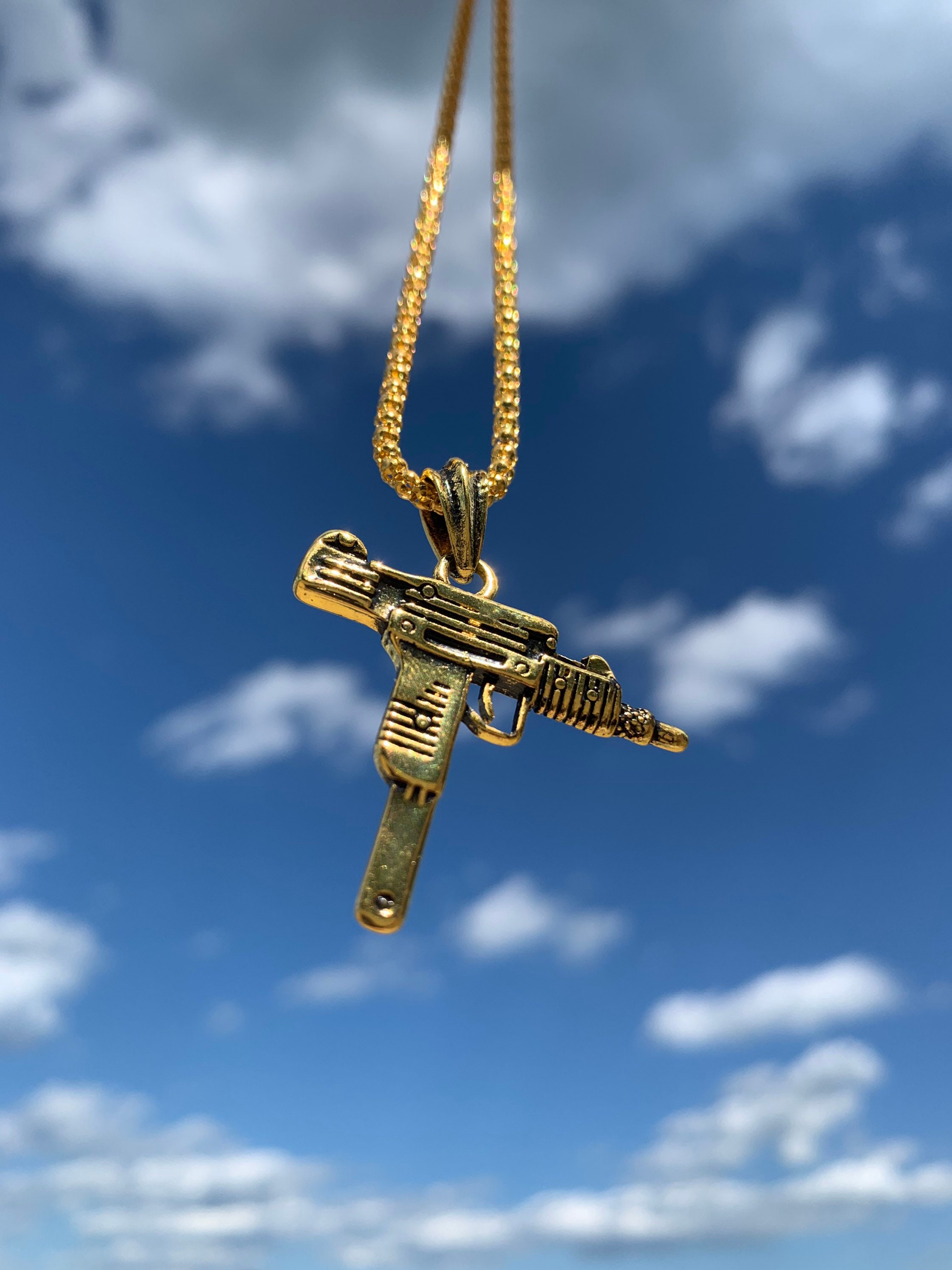 Lil Uzi Gun Pendant Necklace and Cross Choker Layering Etsy