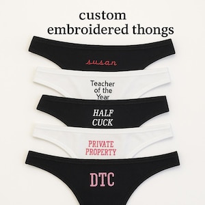 Custom Embroidered Cotton Thong