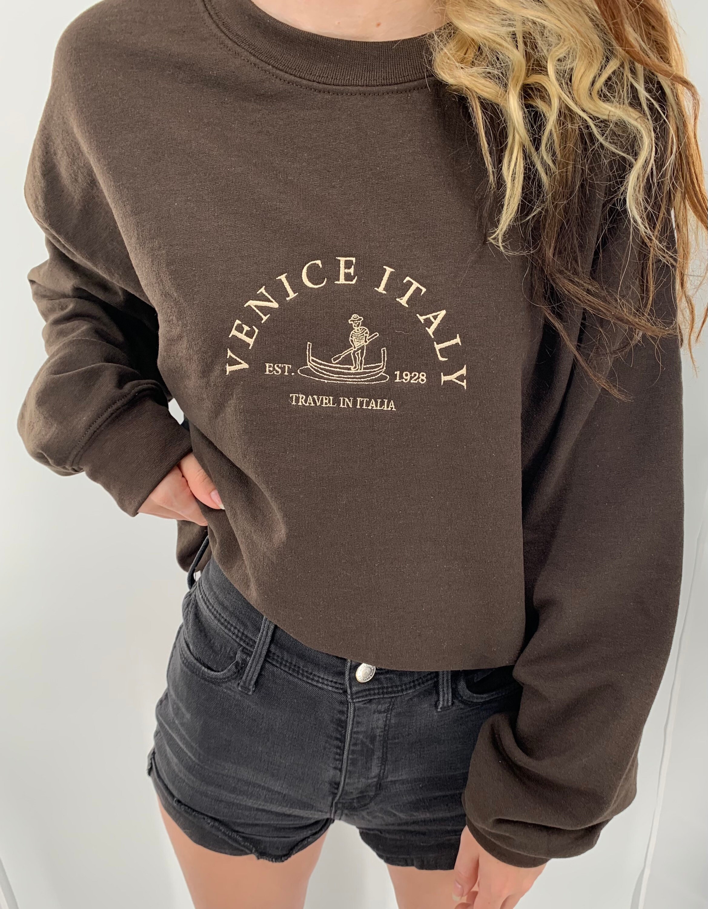 Venice Italy Embroidered Crewneck Sweatshirt | Three Color Choices | …