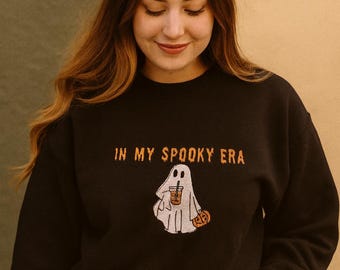 In My Spooky Era Unisex Halloween Embroidered T-Shirt or Crewneck Sweatshirt