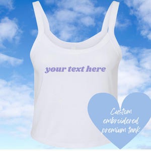 Custom Embroidered Baby Rib Tank Top: 100% Cotton, Personalized Text