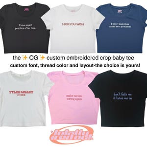 Custom Embroidered Crop Top, Personalized Crop Top, Custom Baby Tee
