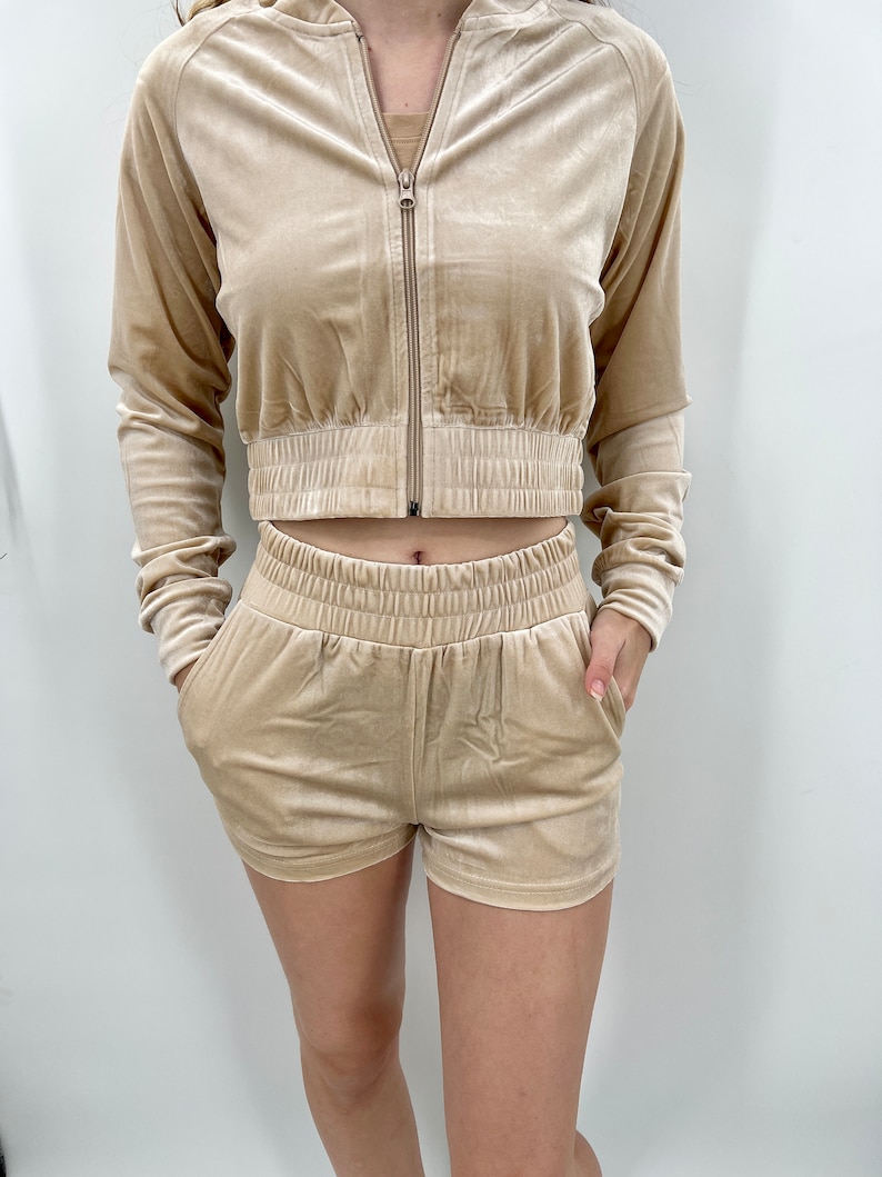 Custom Embroidered Velour Short Set Two Piece Velour Set Etsy